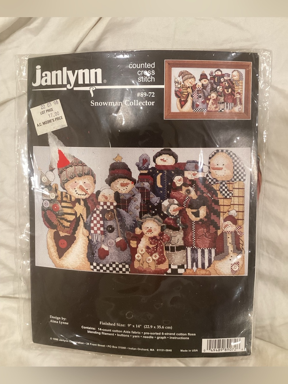 VTG Cross-stitch kit “Snowmen” by Janlynn